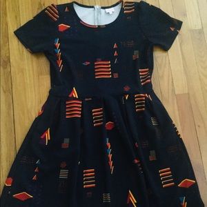 Lularoe Amelia Navy Blue 2xl Patterned